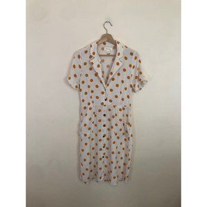 Monteau Yellow Polka Dot Linen Dress